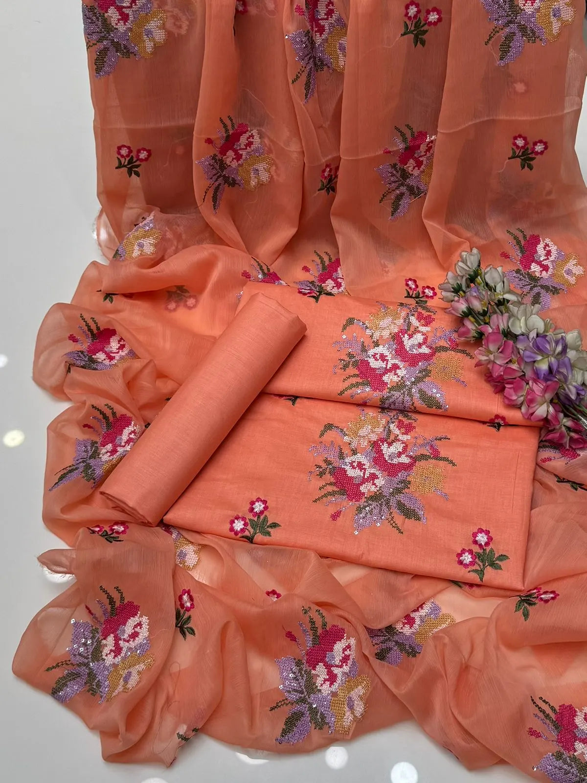 Handmade Style Cross Stitch lawn 3pc unctiched